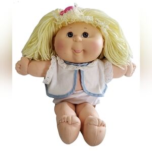 Cabbage Patch Doll 1991 Girl Blond Hair Dress Brown Eyes Xavier Roberts Hasbro